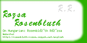 rozsa rosenbluth business card